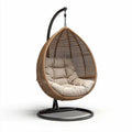 Hanging Wicker Egg Chair for Outdoor and Indoor Relaxation Made of Rattan with Cushion 100 x 90 x 120cm