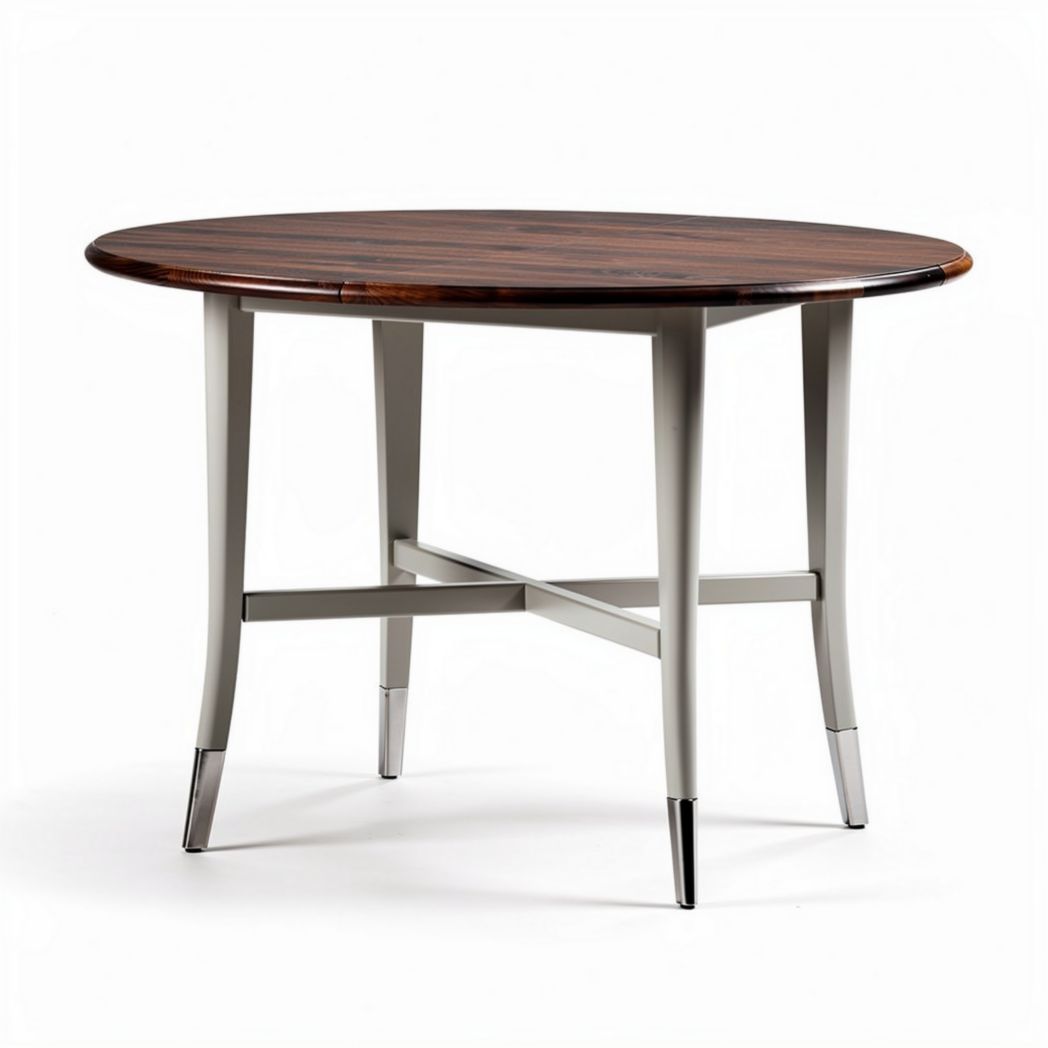 Round Dining Table for Indoor Use Made of Wood and Metal – 90 x 90 x 75cm