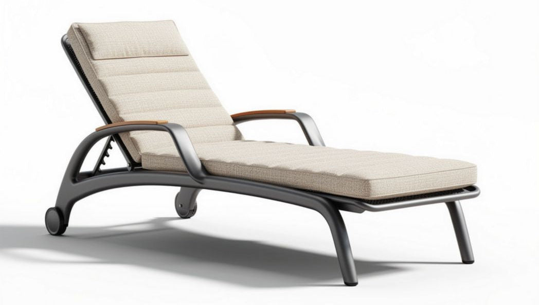 Aluminum Outdoor Reclining Lounge Chair – Suitable for Patios and Pools – Fabric Upholstery – 180 x 70 x 30cm